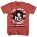 Red Heather Scarface t-shirt featuring a World Is Yours Emblem design