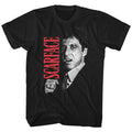 Black Scarface t-shirt featuring a Scarface Tony Close-Up design