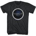 Black Heather Stargate t-shirt featuring a Stargate SG-1 design