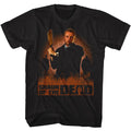 Black Shaun of the Dead t-shirt featuring a Shaun with Cricket Bat design