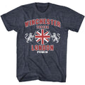 Navy Heather Shaun of the Dead t-shirt featuring a Winchester London design