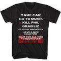 Black Shaun of the Dead t-shirt featuring a Take Car design