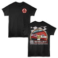Steering Wheel Carroll Shelby t-shirt in black, front and back