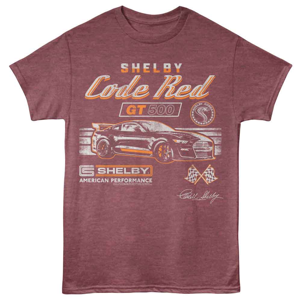 Code Red Carroll Shelby t-shirt in vintage maroon heather