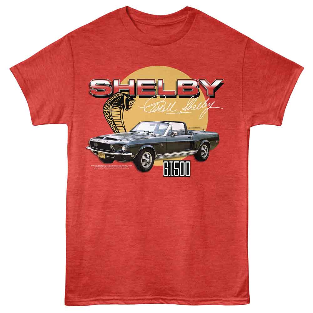 Vintage Car and Snake Carroll Shelby t-shirt in red heather