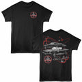 Black Carroll Shelby t-shirt featuring a Red Signature design