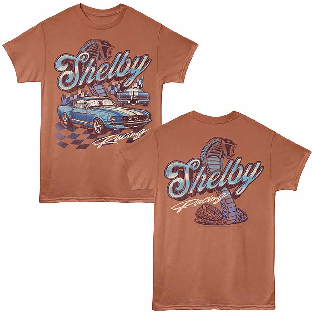 Rust Heather Carroll Shelby t-shirt featuring a GT 500 Racing design