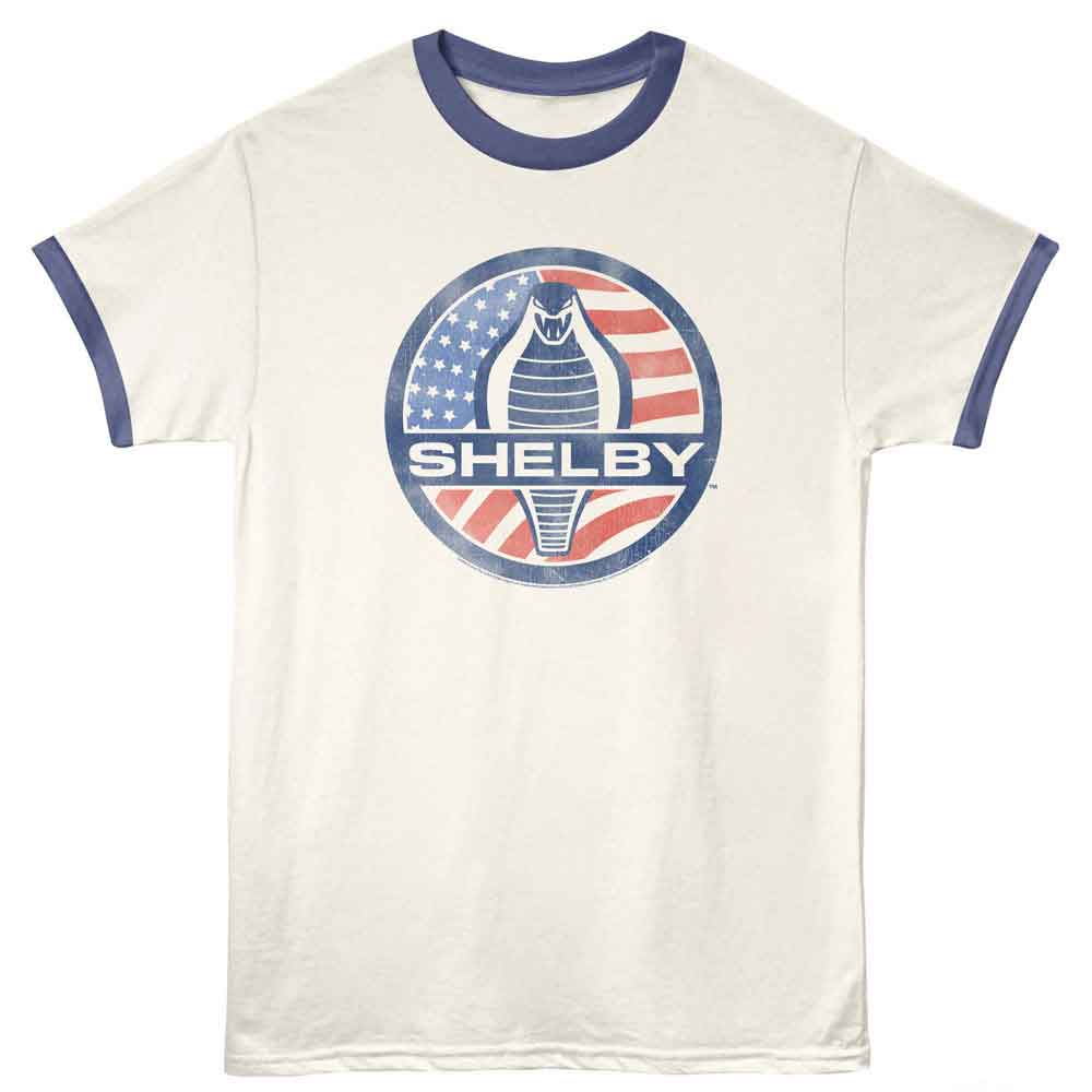 Carroll Shelby Ringer T-Shirt - Flag Logo