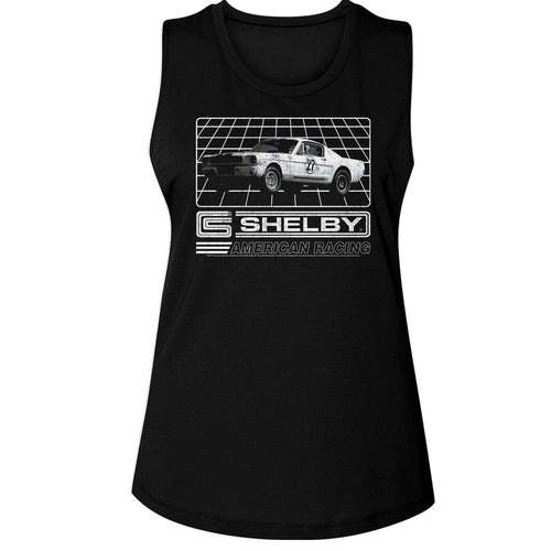 Carroll Shelby Ladies Muscle Tank - Shelby Grid