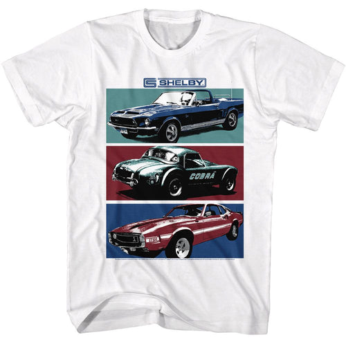 Shelby Car Lineup Carroll Shelby t-shirt in white