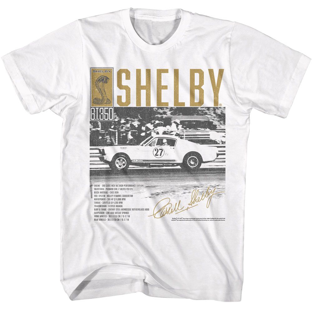 GT Two-Color Carroll Shelby t-shirt in white
