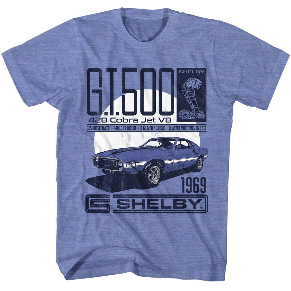 428 Cobra Jet Carroll Shelby t-shirt in light blue heather
