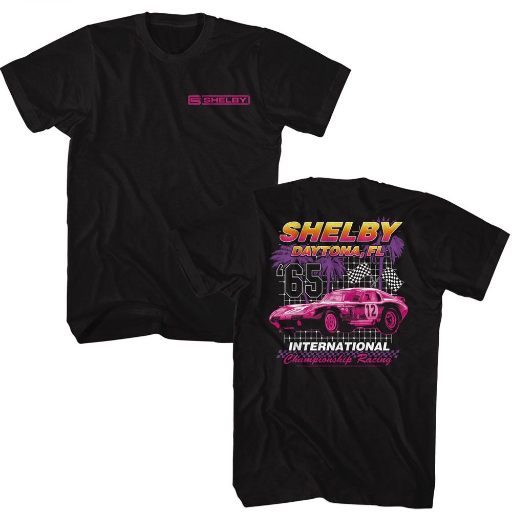 International Champions Two-Sided Carroll Shelby t-shirt in black, front and back