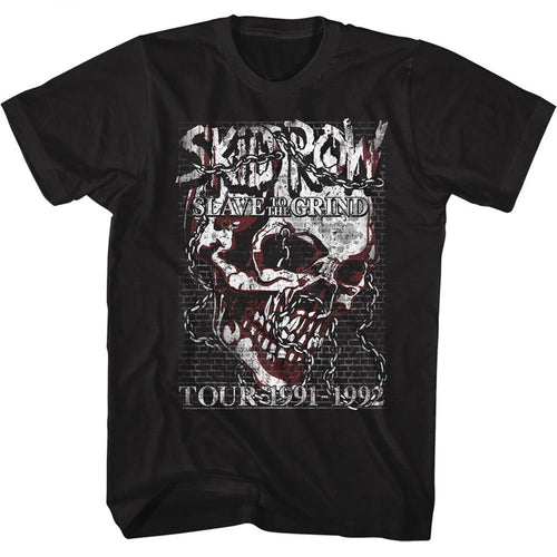 Black Skid Row t-shirt featuring a Skull and Chain design