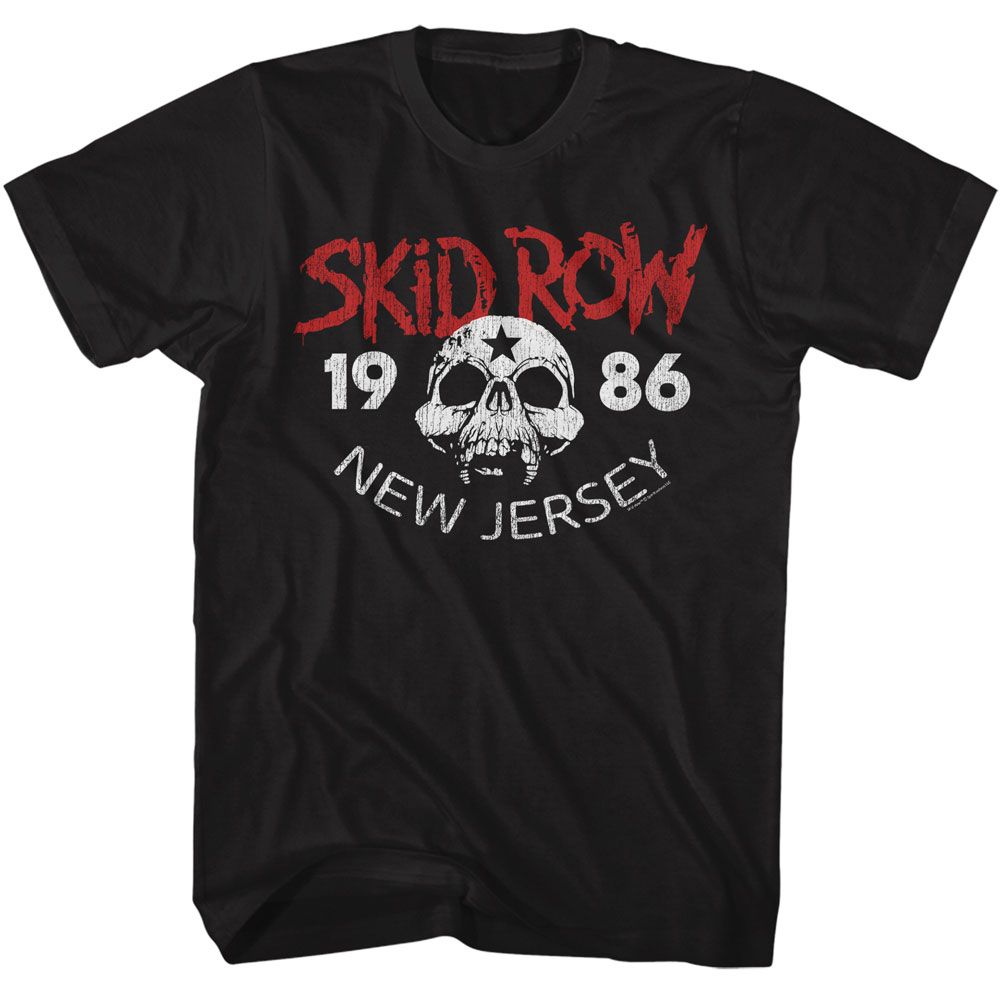 Black Skid Row t-shirt featuring a New Jersey 86 design