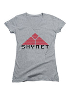 Gray Skynet Juniors V-Neck T-Shirt
