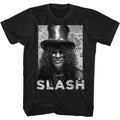 Black Slash t-shirt featuring a Slash Portrait design