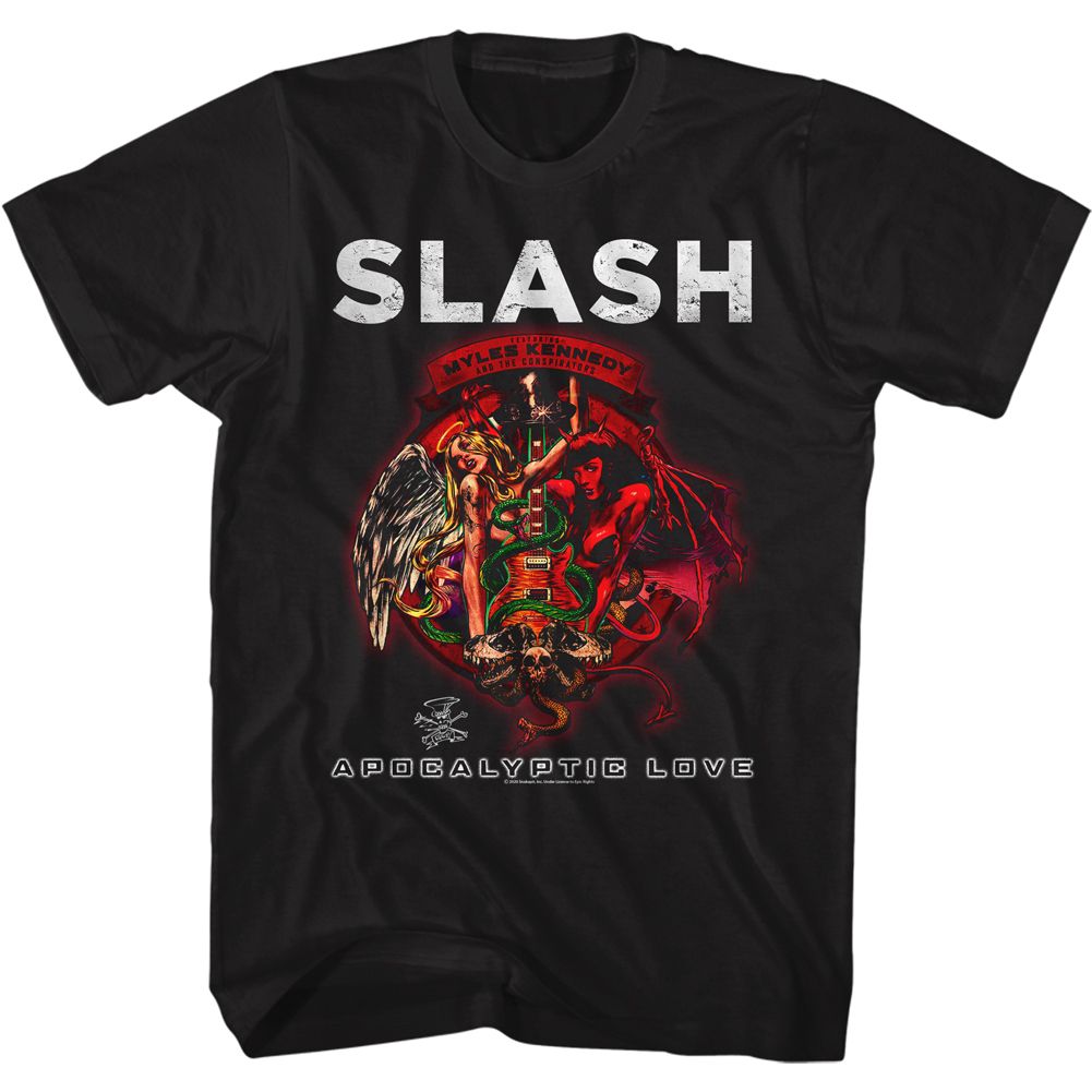 Black Slash t-shirt featuring an Apocalyptic Love design