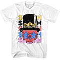 White Slash t-shirt featuring a Slash Skull and Hat design