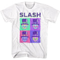 White Slash t-shirt featuring a Slash Skull Boxes design