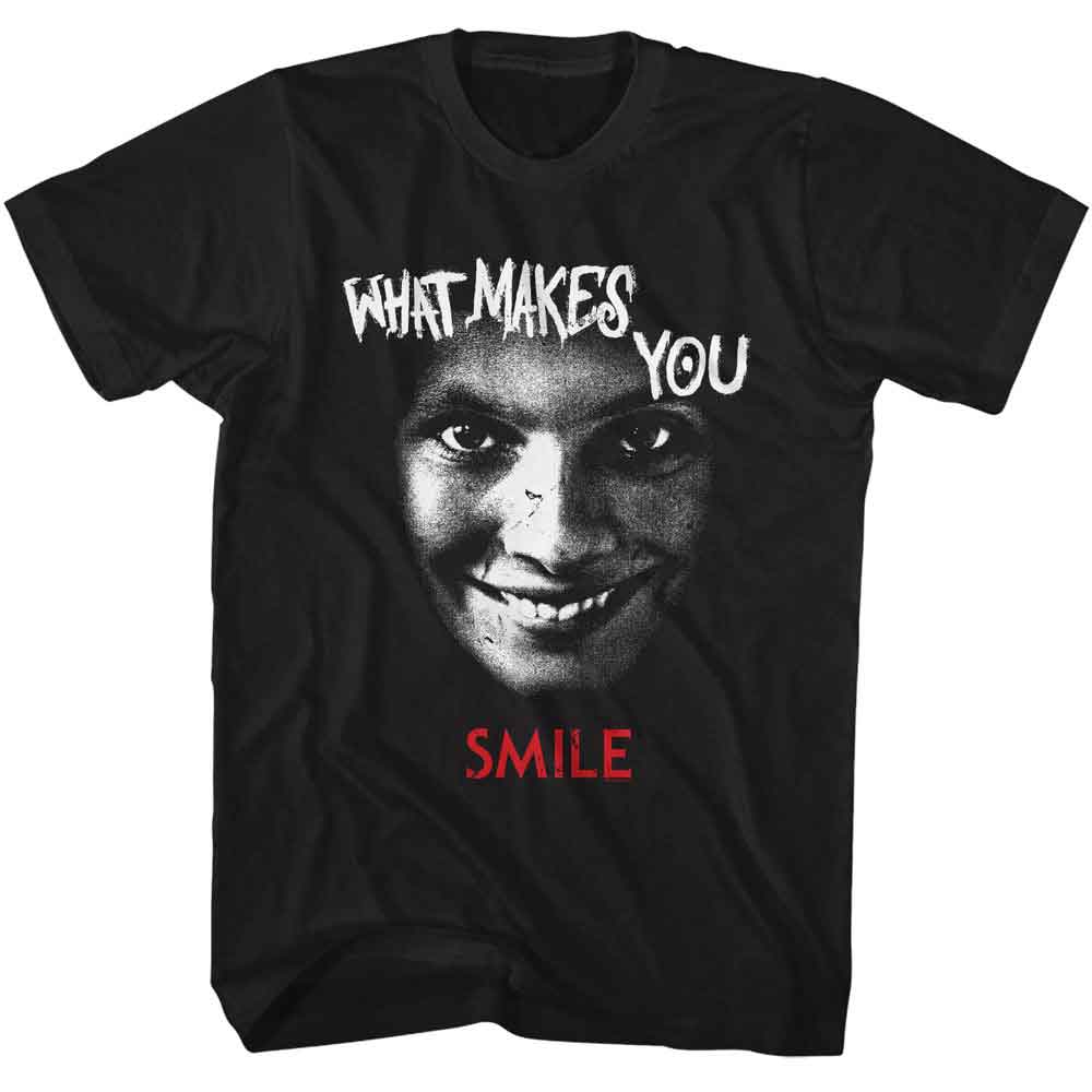 Black Smile t-shirt featuring a What Makes You Smile design