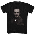 Black Silence of the Lambs t-shirt featuring a Hannibal Lecter design