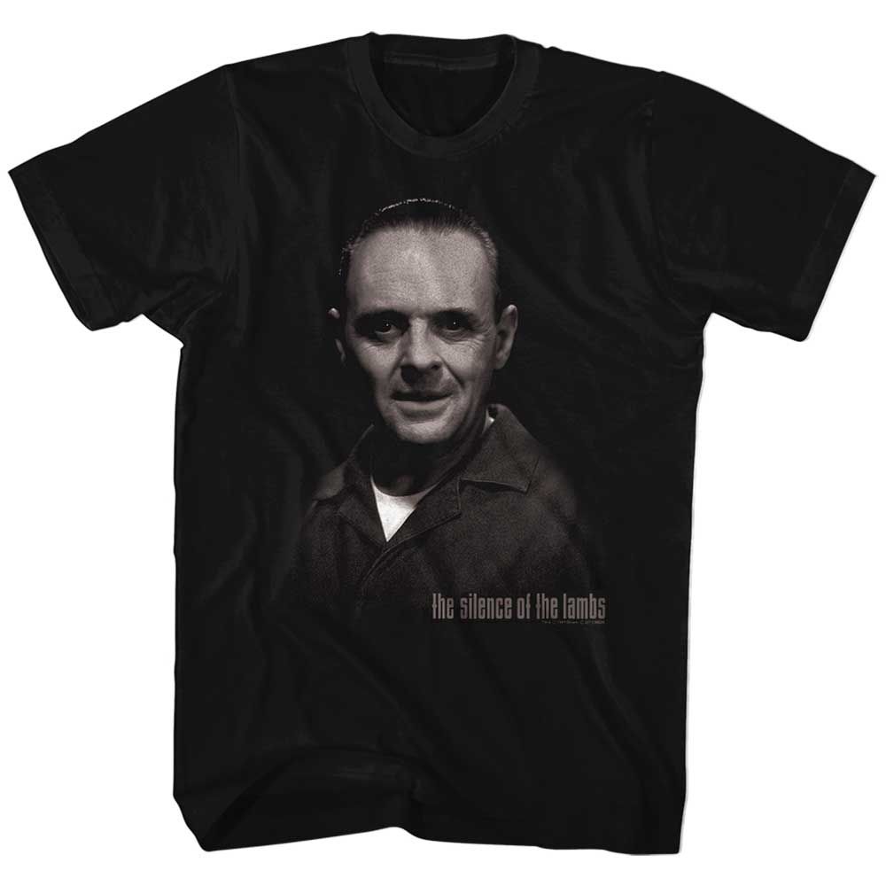 Black Silence of the Lambs t-shirt featuring a Hannibal Lecter design