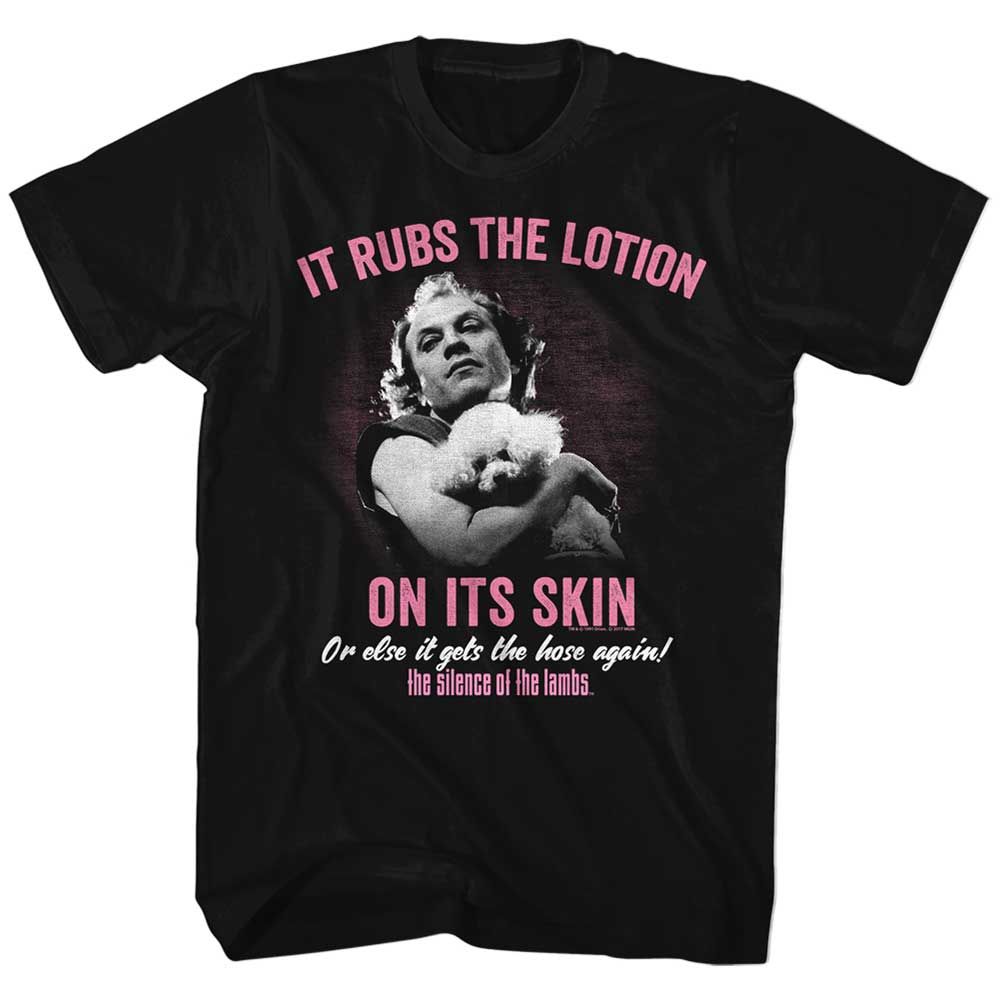 Black Silence of the Lambs t-shirt featuring a Silence of the Lambs Lotion design