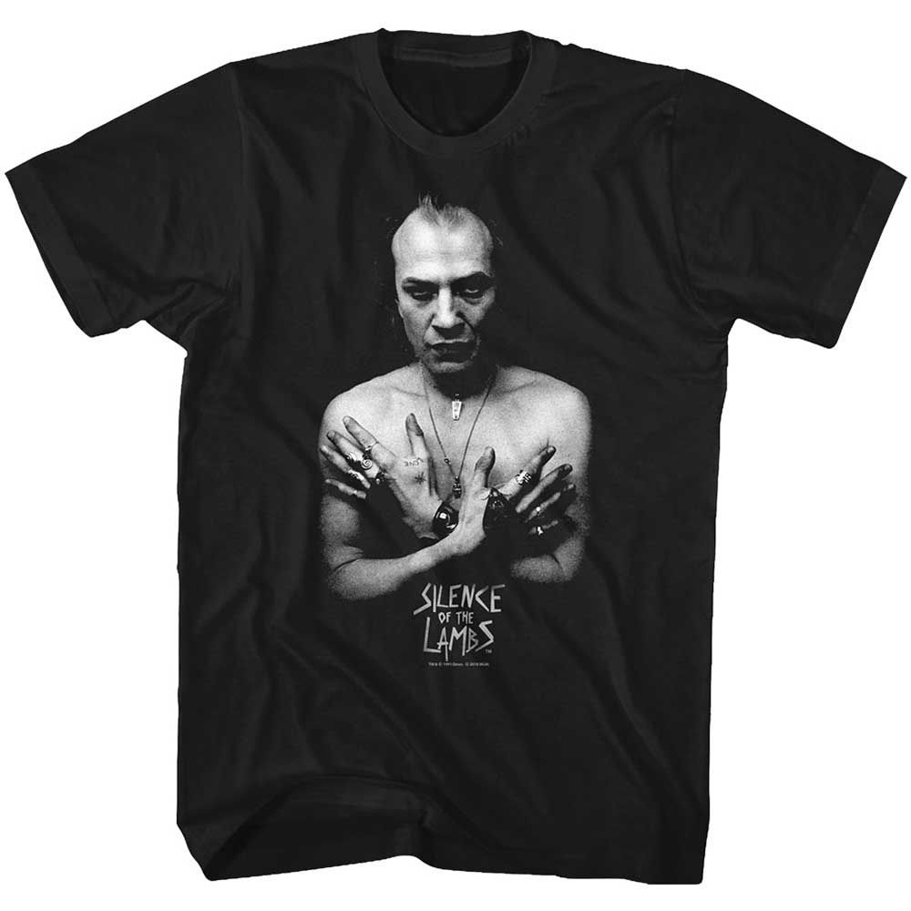 Black Silence of the Lambs t-shirt featuring a Silence of the Lambs Glam Shot design