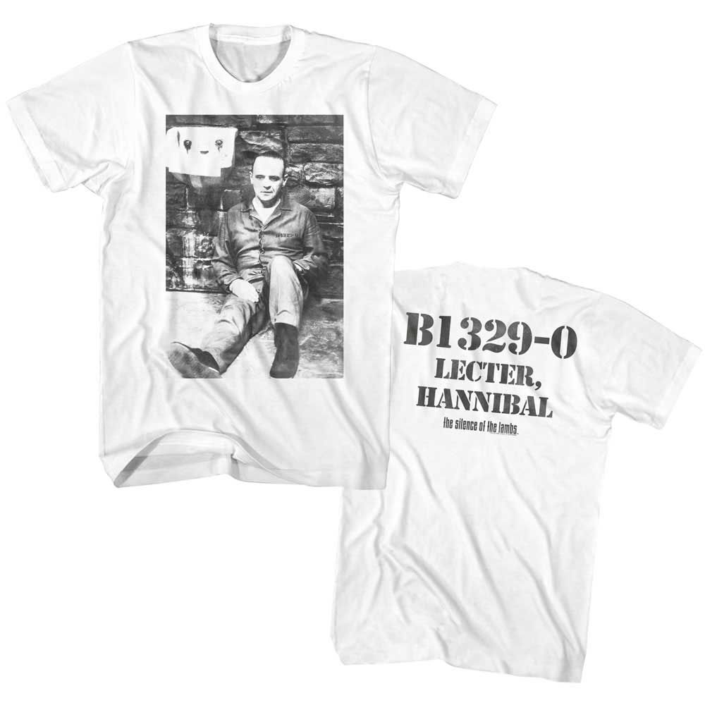 White Silence of the Lambs t-shirt featuring a Silence of the Lambs B1329-0 design