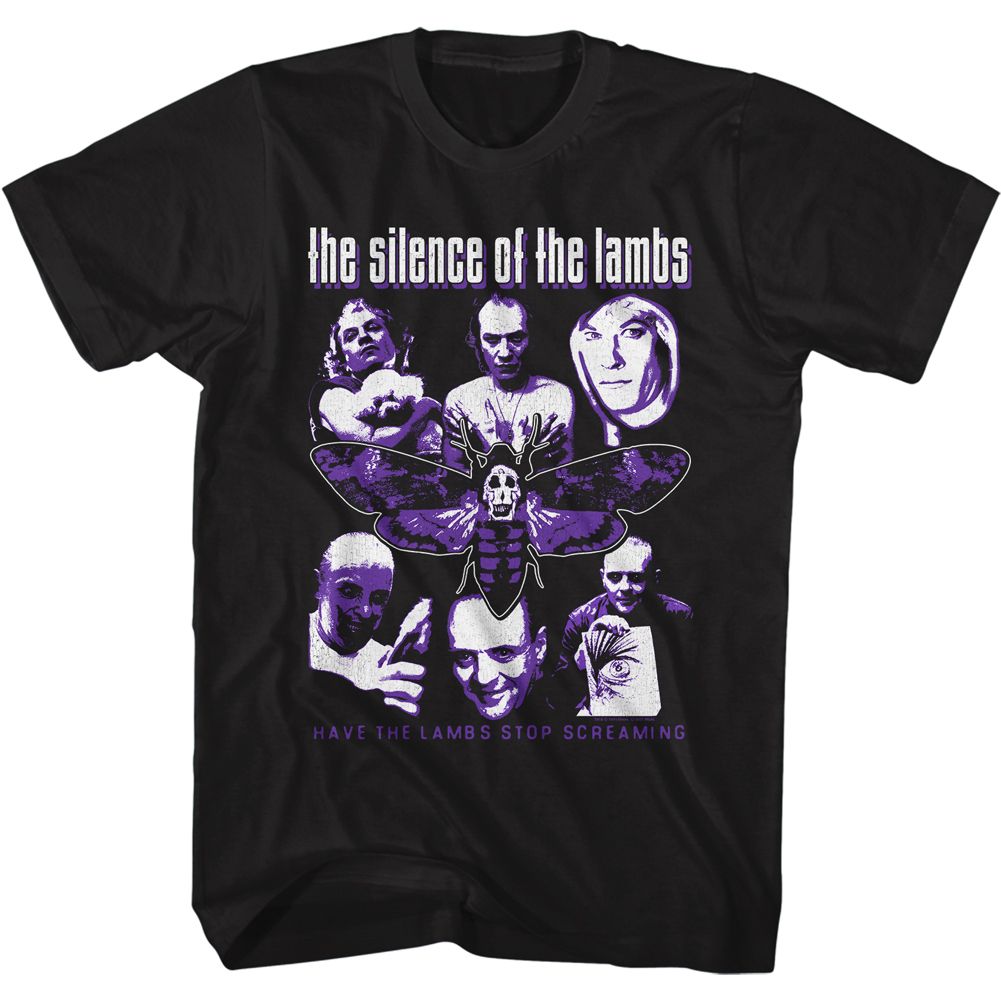 Black Silence of the Lambs t-shirt featuring a Silence of the Lambs Collage design