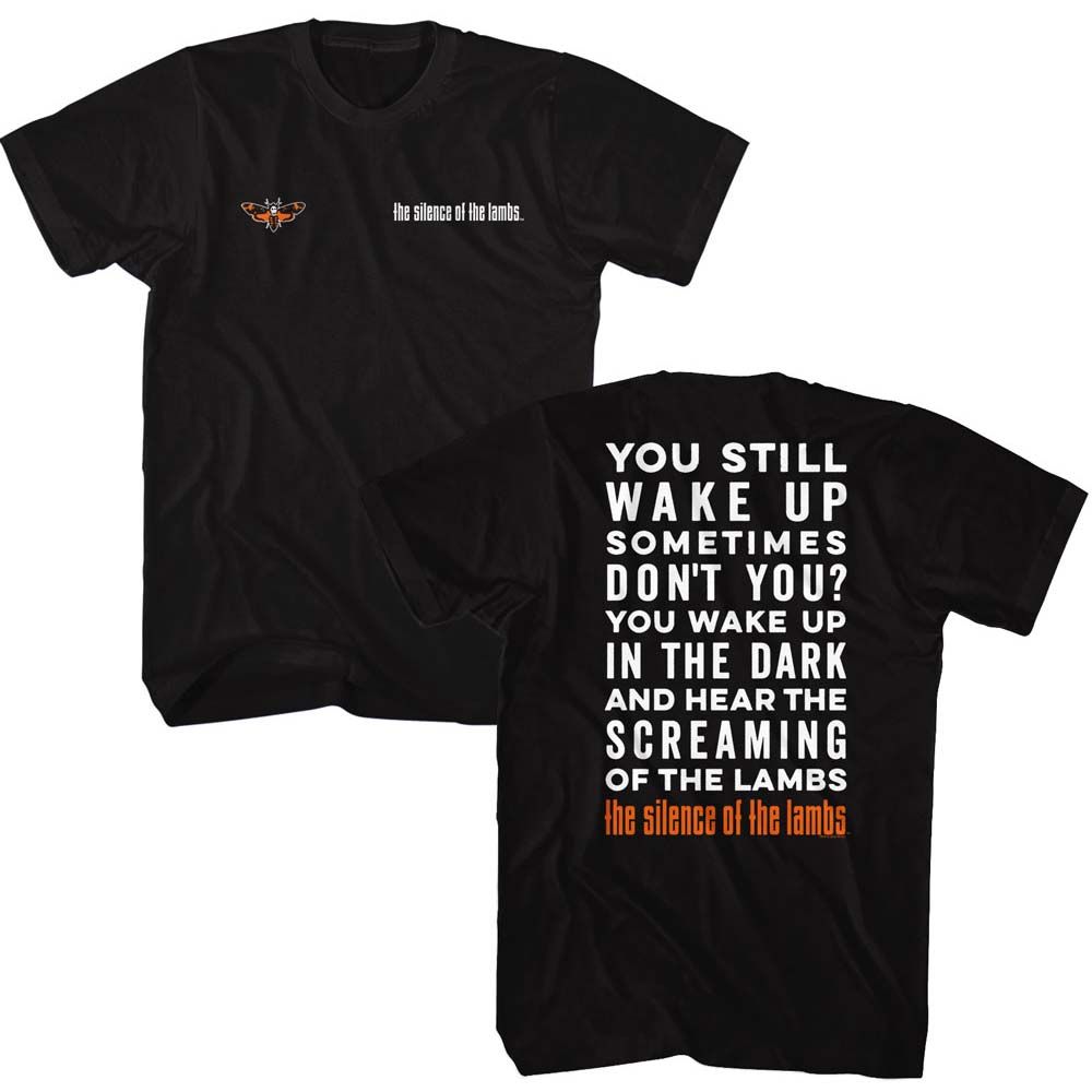 Black Silence of the Lambs t-shirt featuring a Silence of the Lambs Silence Screaming of the Lambs design