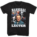 Black Silence of the Lambs t-shirt featuring a Silence of the Lambs Silence Hannibal Lecter Collage design
