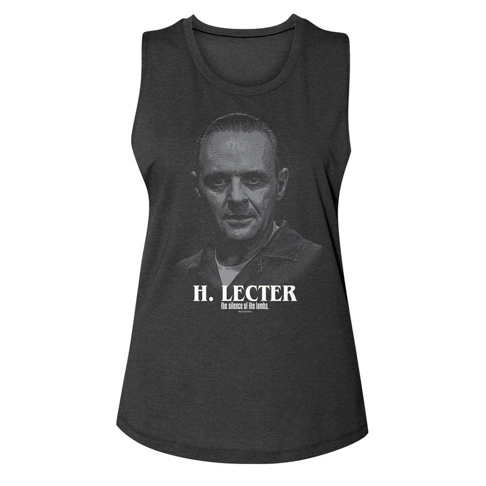 Silence of the Lambs Ladies Muscle Tank - Silence H Lecter Portrait
