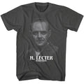 Smoke Gray Silence of the Lambs t-shirt featuring a Silence of the Lambs Silence H Lecter Portrait design