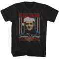 Black Silence of the Lambs t-shirt featuring a Silence of the Lambs Silence Lecter Ugly Sweater design