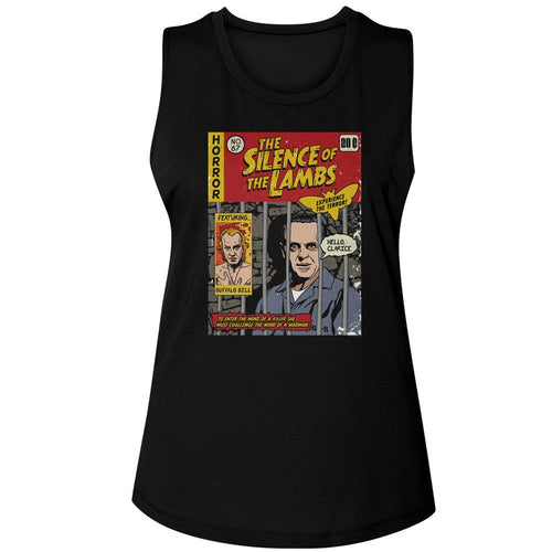 Silence of the Lambs Ladies Muscle Tank - Silence Comic Cover