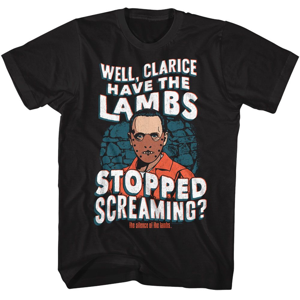 Black Silence of the Lambs t-shirt featuring a Silence of the Lambs Sol Wavy Lambs Text design