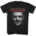 Black Silence of the Lambs t-shirt featuring a Silence of the Lambs Sol Lecter and Logo design