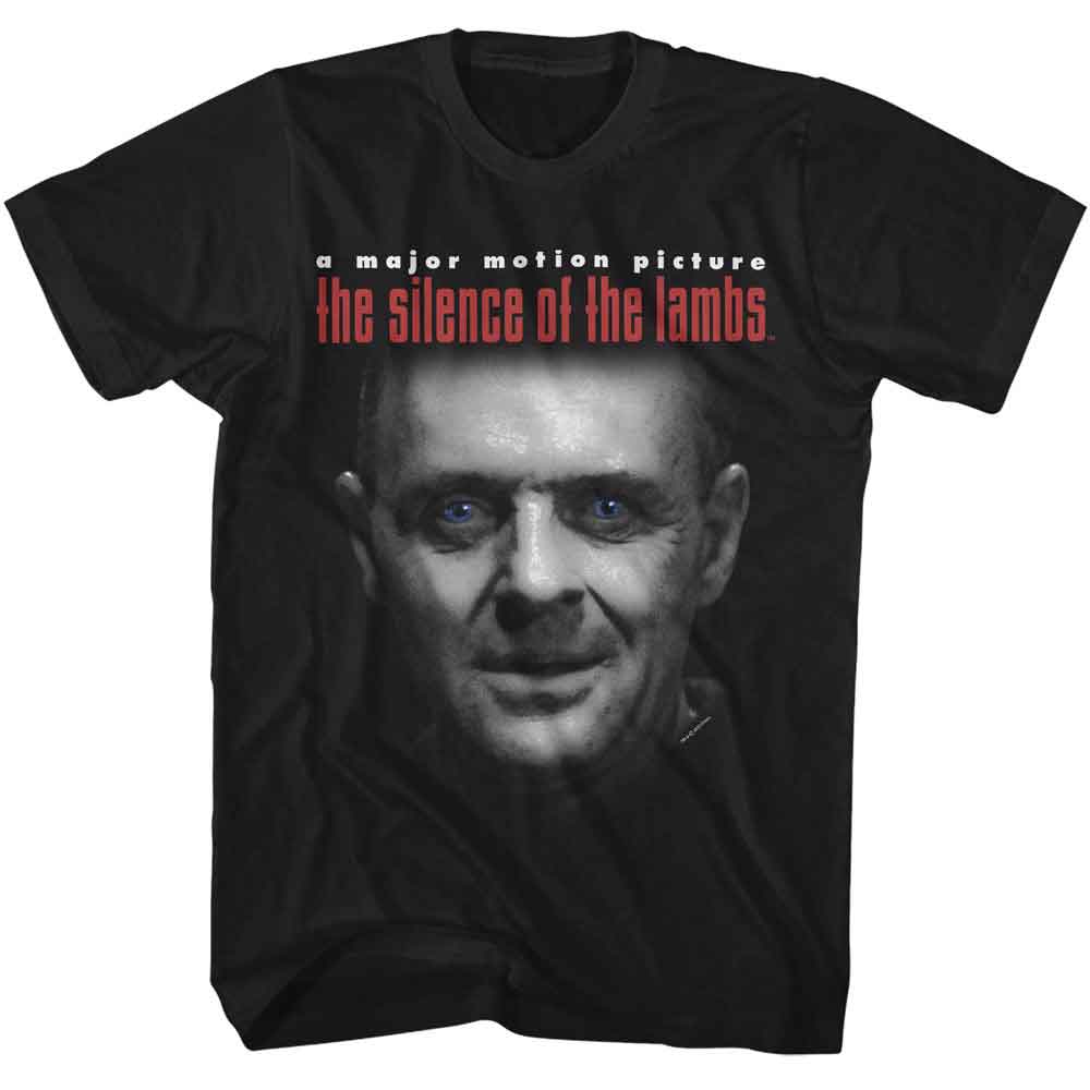 Black Silence of the Lambs t-shirt featuring a Silence of the Lambs Sol Lecter and Logo design