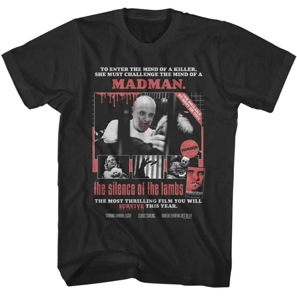 Smoke Gray Silence of the Lambs t-shirt featuring a Silence of the Lambs Sol Home Video Poster design
