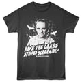 Smoke Gray Silence of the Lambs t-shirt featuring a Silence of the Lambs Sol Moths and Stopped Screaming Quote design