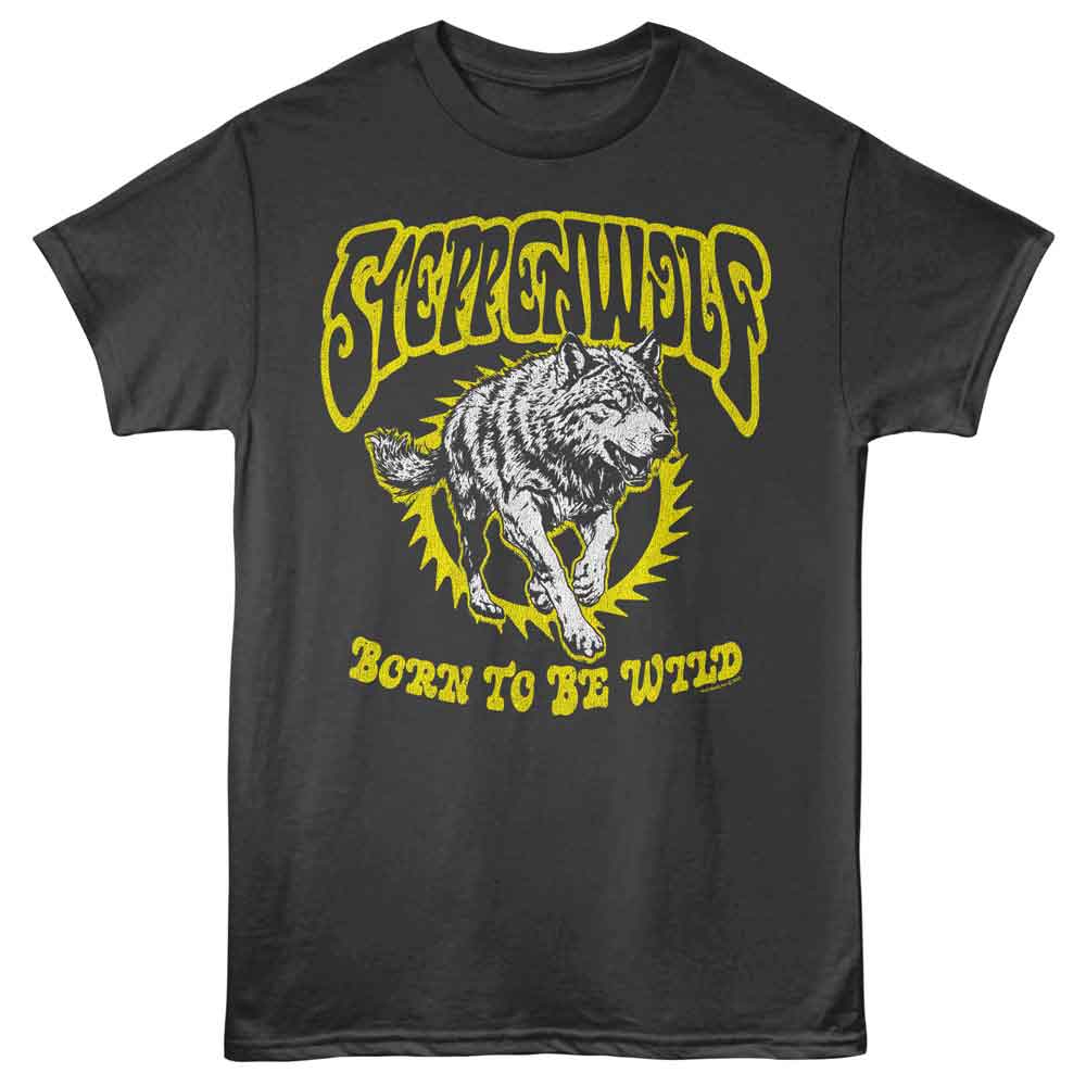 Smoke Gray Steppenwolf t-shirt featuring a Born to Be Wild wolf design