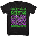 Black Spooky Scary Skeletons t-shirt featuring a Spooky Scary Skeletons checkers design
