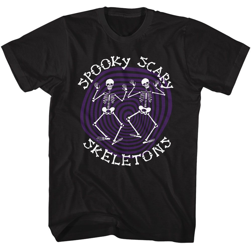 Black Spooky Scary Skeletons t-shirt featuring a Spooky Scary Skeletons spiral design