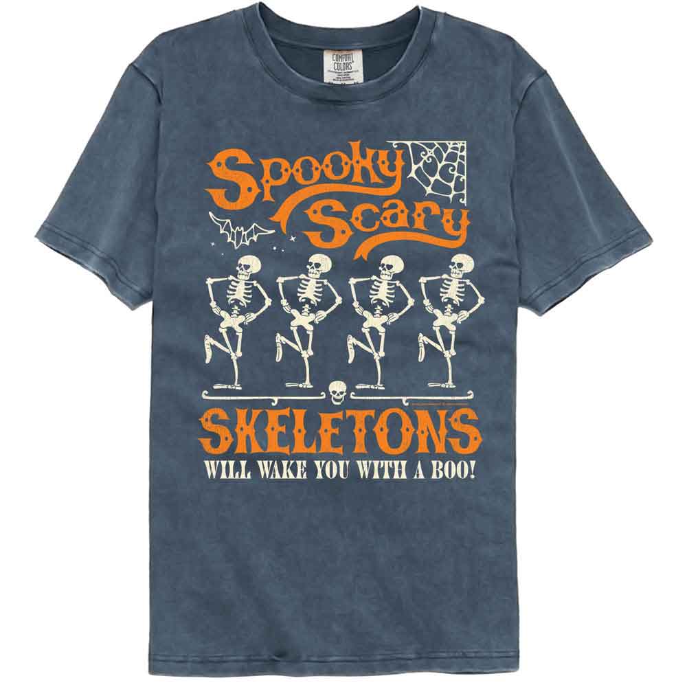 Spooky Scary Skeletons Comfort Colors T-Shirt - Funky Decorative