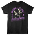 Black Spooky Scary Skeletons t-shirt featuring a Purple Dance Skeletons design