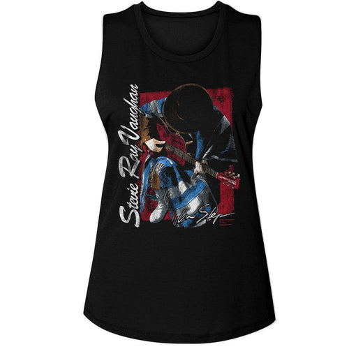 Stevie Ray Vaughan Ladies Muscle Tank - Kneeling