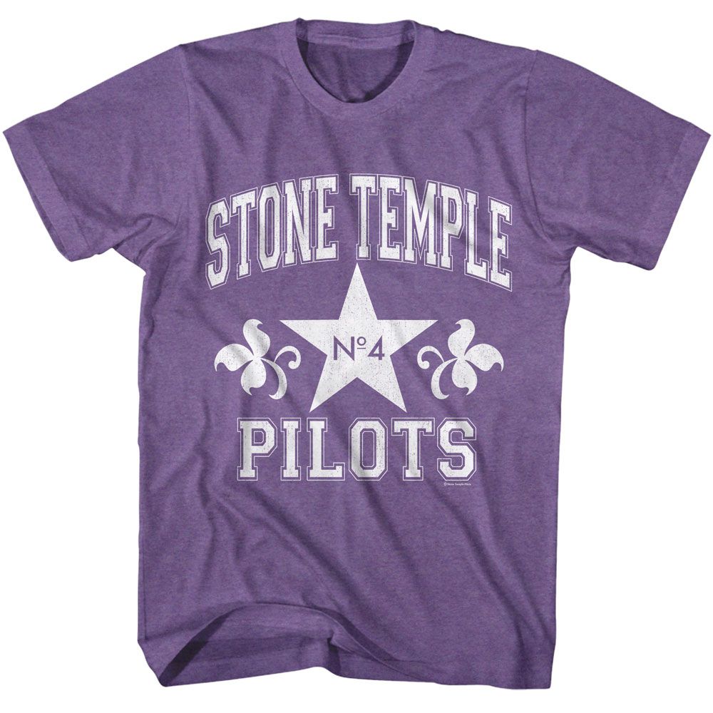 Purple Heather Stone Temple Pilots t-shirt featuring an STP Athletic design