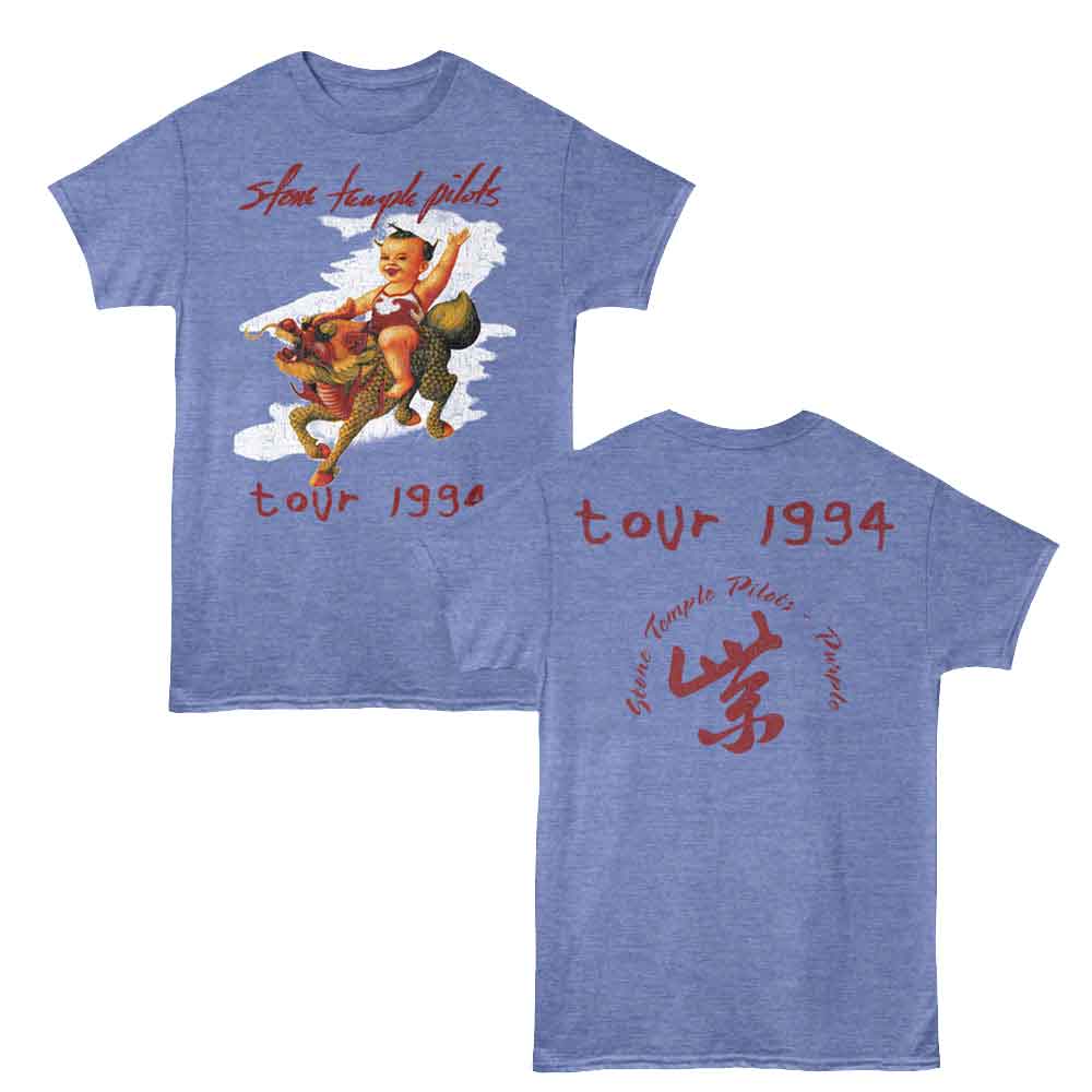 Light Blue Heather Stone Temple Pilots t-shirt featuring an STP Tour 1994 design